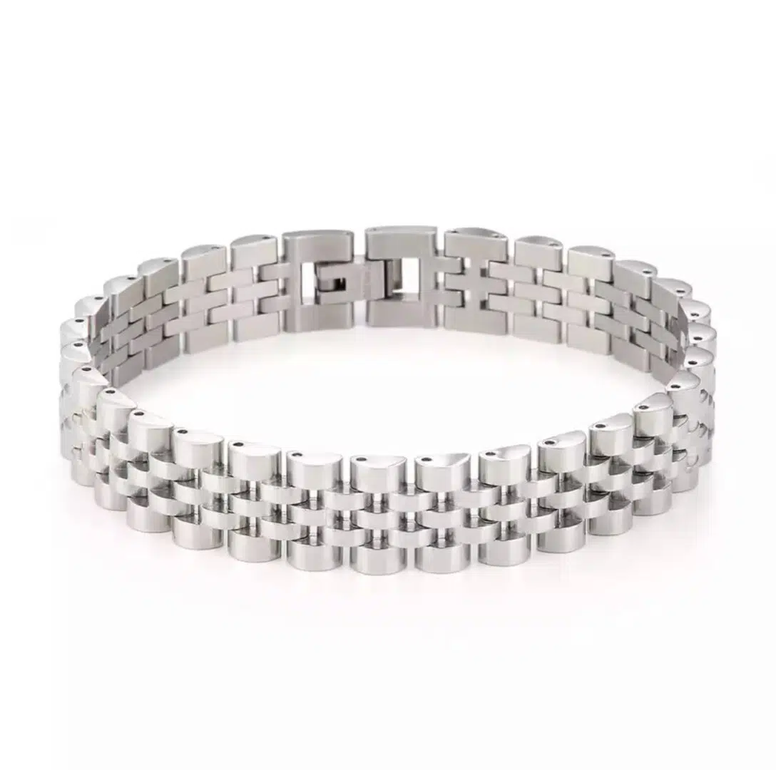 צמיד חוליות ג׳ובילי בגוון כסף לגבר