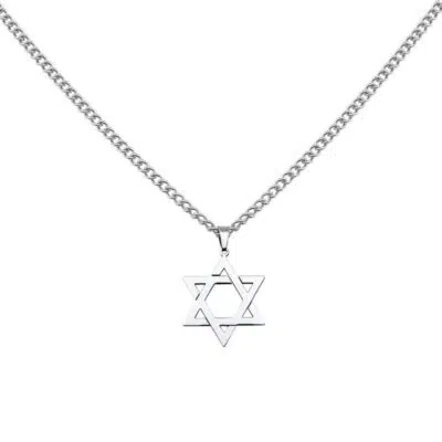 שרשרת מגן דוד בגוון כסף