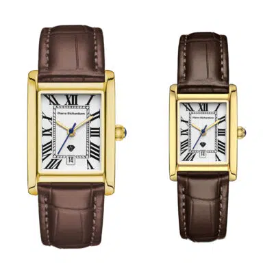 סט שעונים מלבני זוגי Pierre Richardson Pr2082 + Pr1082