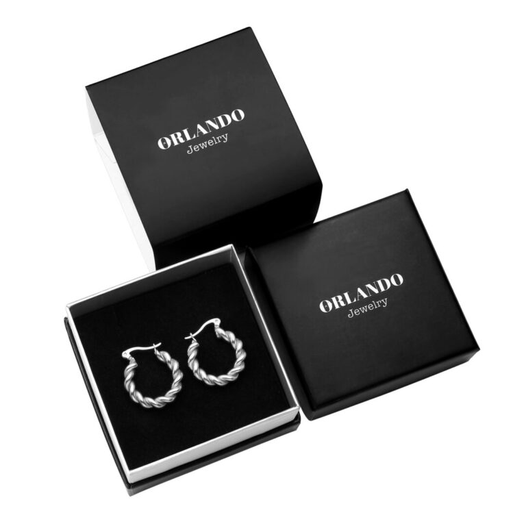 עגילים כסף חישוק דגם ״קליאופטרה״ - תמונה 2