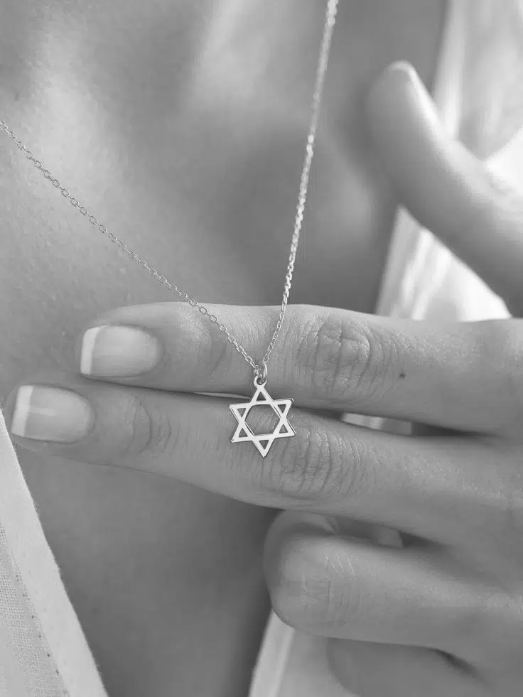 שרשרת מגן דוד עדינה בגוון כסף - תמונה 9