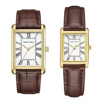 סט שעונים מלבני זוגי Roberto Marino RM2702 + RM1702