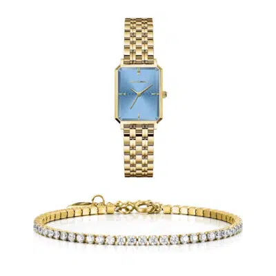 סט שעון וצמיד טניס משובץ לנשים RM1972 + Prj1142