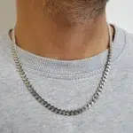 שרשרת קובאנית קלאסית בגוון כסף - תמונה 3