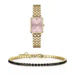 סט שעון וצמיד טניס משובץ לנשים RM1942 + Prj1152