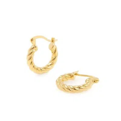 עגילים חישוק דגם ״קליאופטרה״ בגוון זהב