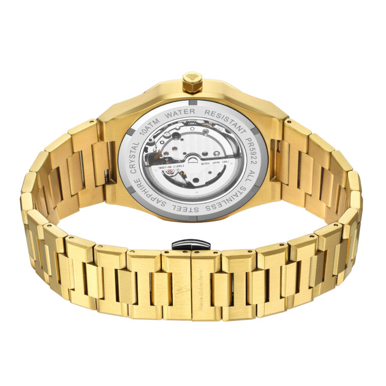 שעון משובץ בציפוי זהב טהור 24K Pierre Richardson PREMIUM לגבר Pr5922 - תמונה 8