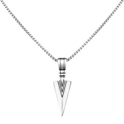 שרשרת חץ בגוון כסף לגבר