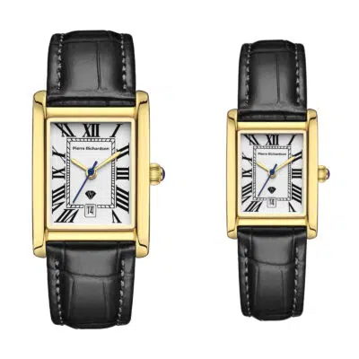 סט שעונים מלבני זוגי Pierre Richardson Pr2092 + Pr1092