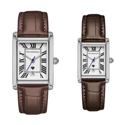 סט שעונים מלבני זוגי Pierre Richardson Pr2081 + Pr1081