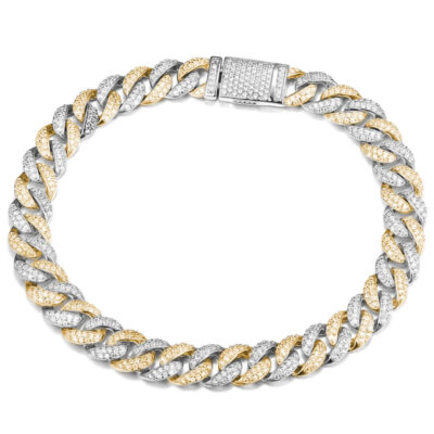 צמיד גולן קובאני משובץ לנשים בגוון כסף וזהב