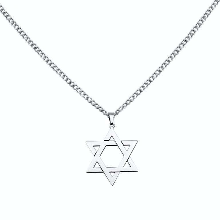 שרשרת מגן דוד בגוון כסף - תמונה 7