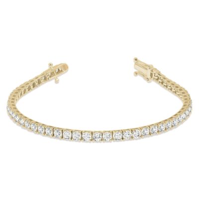 צמיד טניס משובץ לגבר מכסף טהור S925 בציפוי זהב