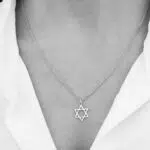 שרשרת מגן דוד עדינה בגוון כסף - תמונה 4