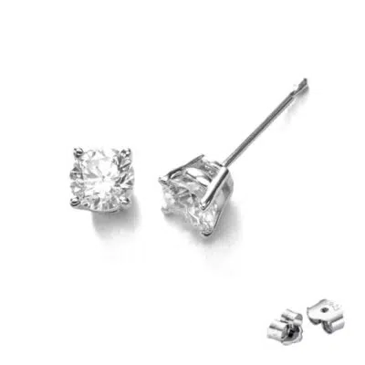 עגילים משובצים מכסף טהור S925 דגם ״איימי״