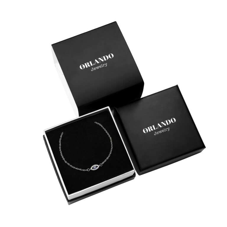 צמיד נגד עין הרע משובץ מכסף טהור S925 - תמונה 2