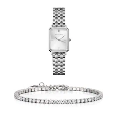 סט שעון וצמיד טניס משובץ לנשים RM1981 + Prj1141