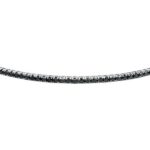 צמיד טניס משובץ באבנים שחורות דגם ״אלברטו״ בגוון כסף - תמונה 2