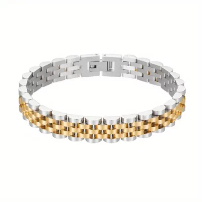 צמיד חוליות עדין ג׳ובילי בגוון כסף וזהב