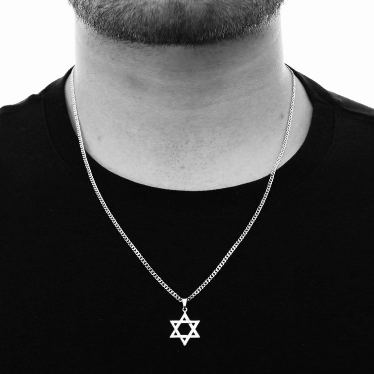 שרשרת מגן דוד בגוון כסף - תמונה 3