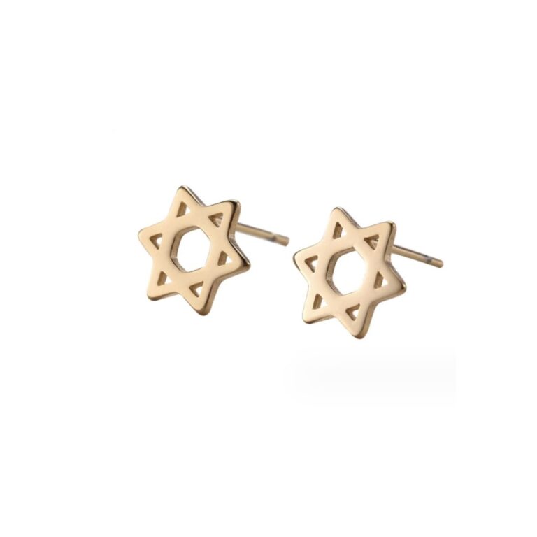 עגילי מגן דוד בגוון זהב תמונה ראשית