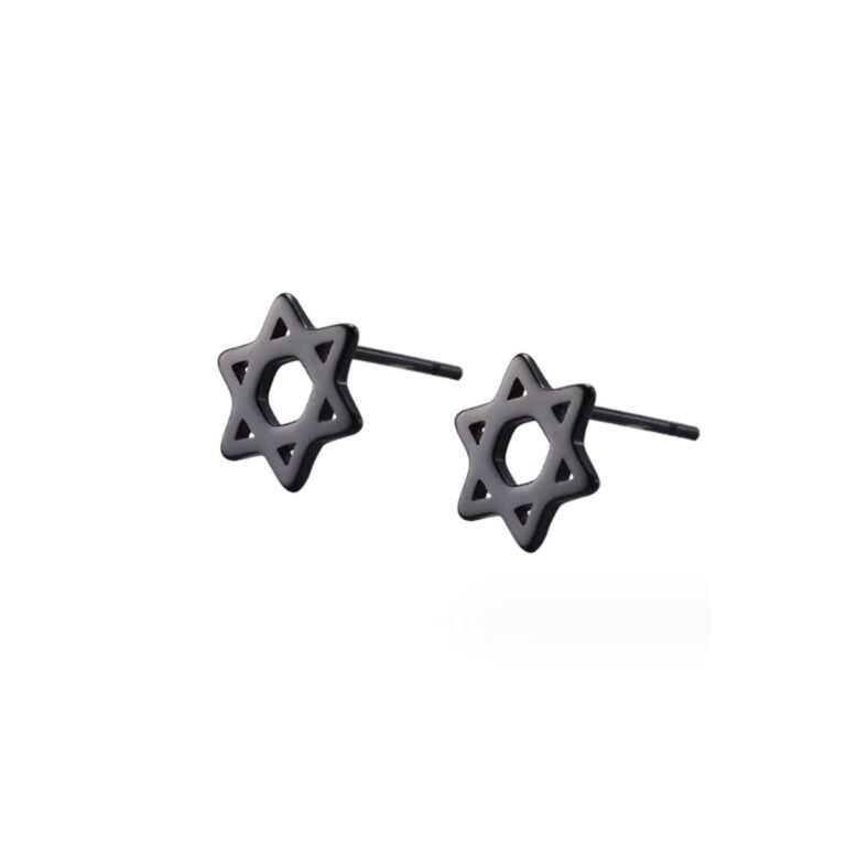 עגילי מגן דוד שחורים תמונה ראשית
