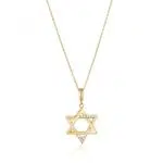 שרשרת מגן דוד בגוון זהב משובצת זרקוניה