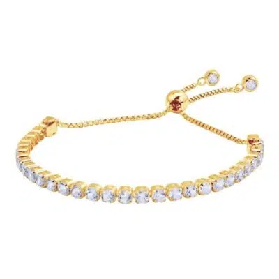 צמיד טניס משובץ דגם ״עדי״ בגוון זהב