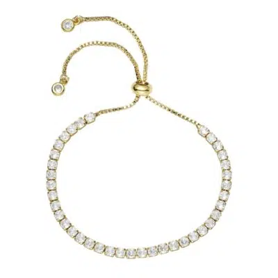 צמיד טניס משובץ דגם ״רומי״ בגוון זהב