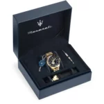 שעון Maserati לגבר משובץ ביהלומים R8823140012 מגיע עם רצועת עור מתנה - תמונה 2