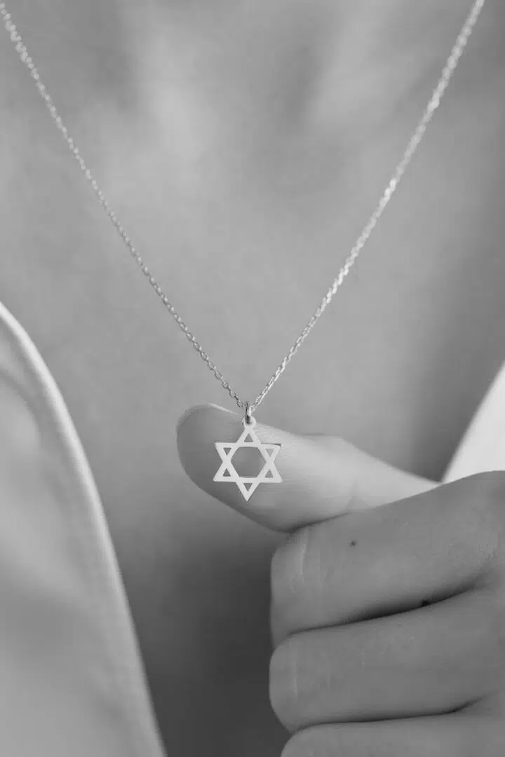 שרשרת מגן דוד עדינה בגוון כסף - תמונה 7