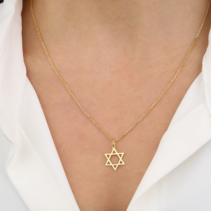 שרשרת מגן דוד עדינה בגוון זהב - תמונה 3
