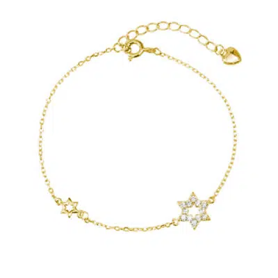 צמיד מגן דוד משובץ S925 בציפוי זהב