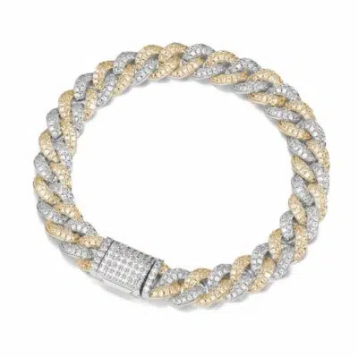 צמיד גולן קובאני משובץ בגוון כסף וזהב